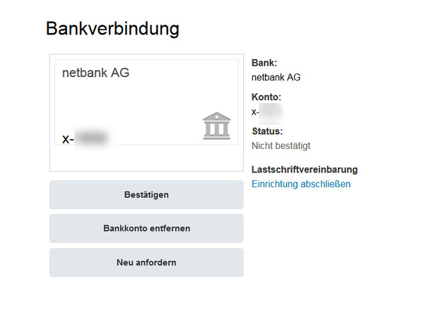 Infos zu Ihrer Bankverbindung